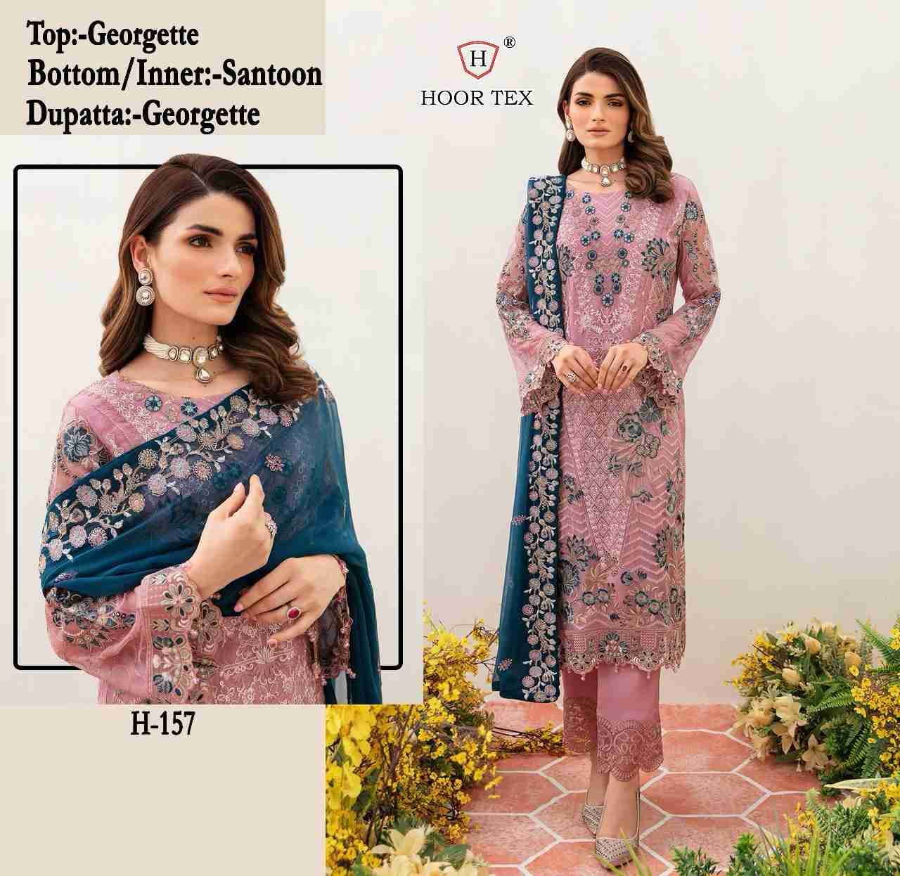 Hoor Tex Hit Design H-157 By Hoor Tex Beautiful Pakistani Suits Stylish Colorful Fancy Casual Wear & Ethnic Wear Heavy Georgette Embroidered Dresses At Wholesale Price