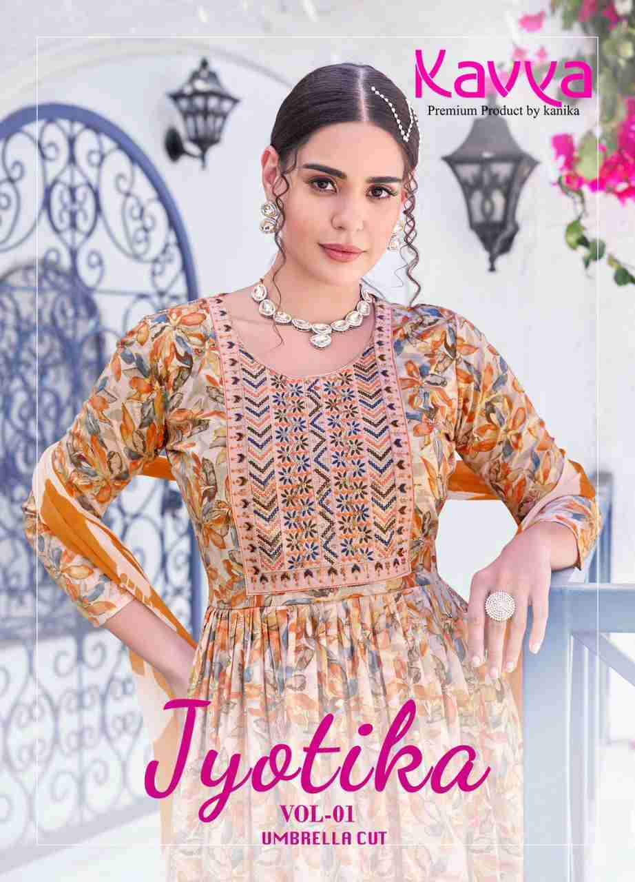 Jyotika Vol-1 By Kavya 1001 To 1010 Series Beautiful Stylish Festive Suits Fancy Colorful Casual Wear & Ethnic Wear & Ready To Wear Capsule Print Dresses At Wholesale Price