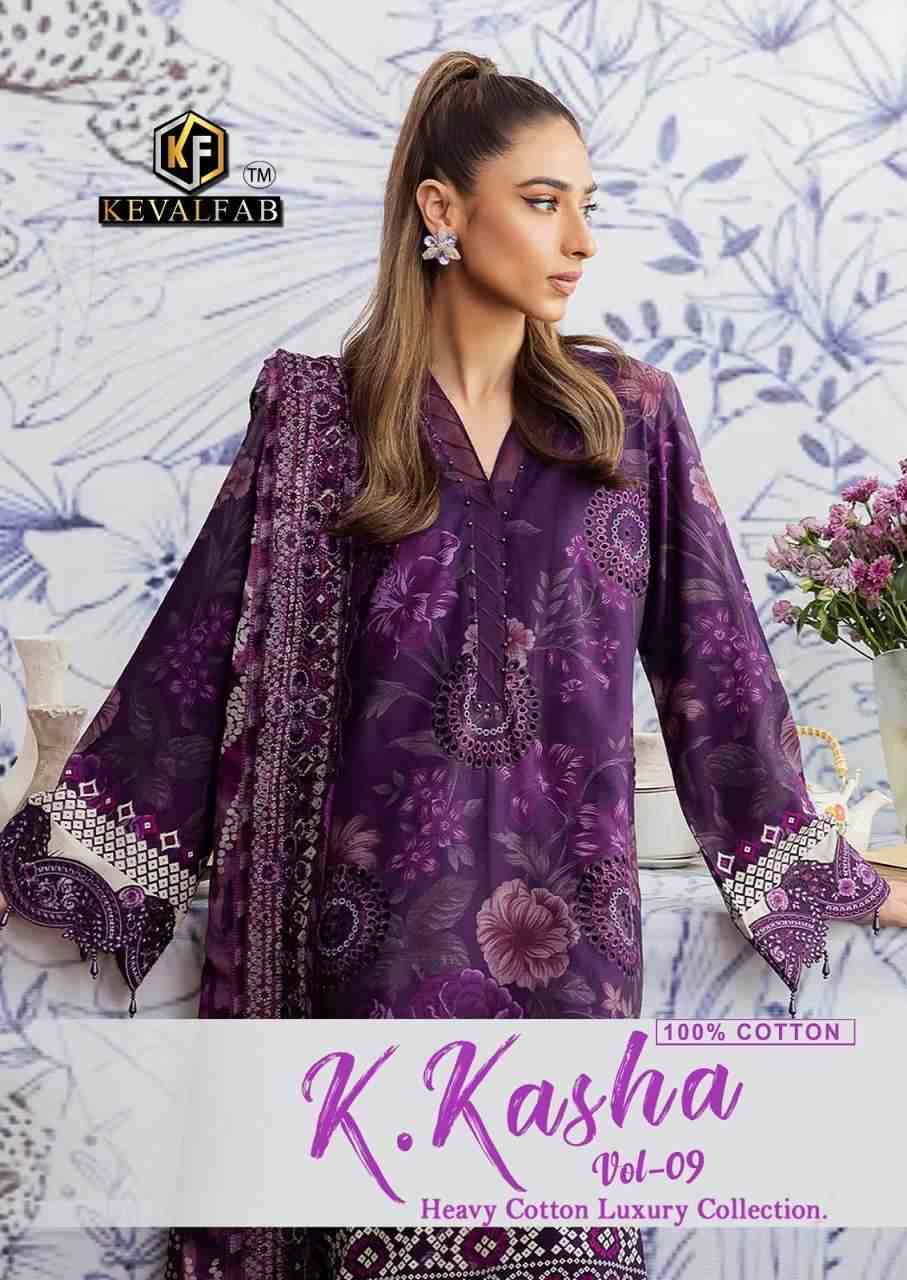 K.Kasha Vol-9 By Keval Fab 9001 To 9006 Series Designer Festive Suits Beautiful Stylish Fancy Colorful Party Wear & Occasional Wear Heavy Cotton Dresses At Wholesale Price