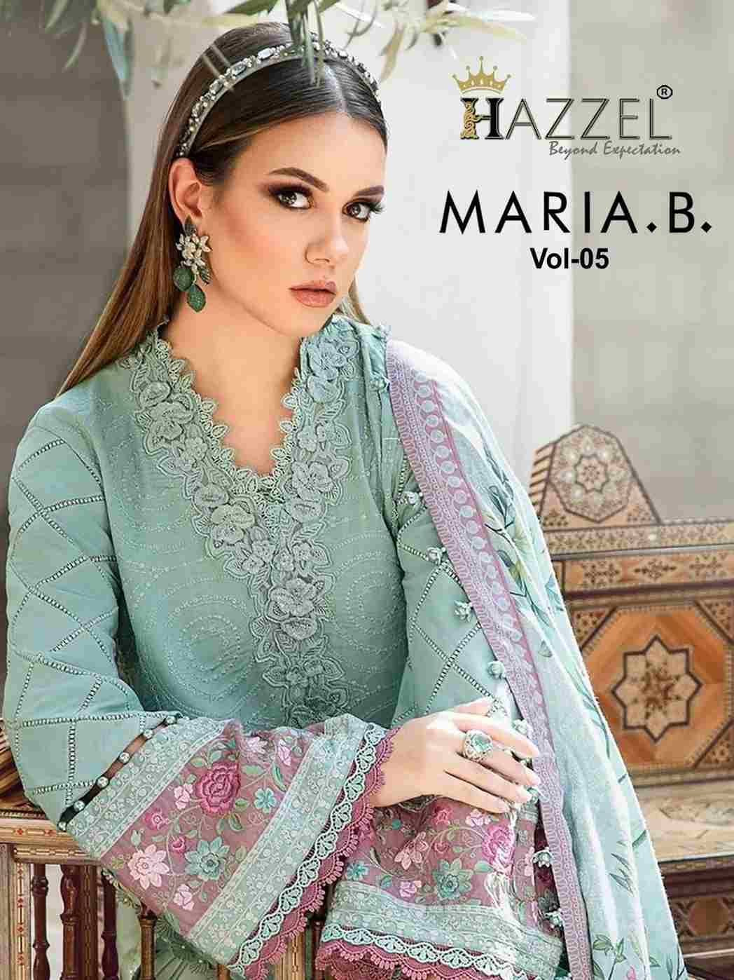 Maria.B. Vol-5 By Hazzel 5001 To 5003 Series Pakistani Suits Beautiful Fancy Colorful Stylish Party Wear & Occasional Wear Rayon Cotton With Embroidery Dresses At Wholesale Price