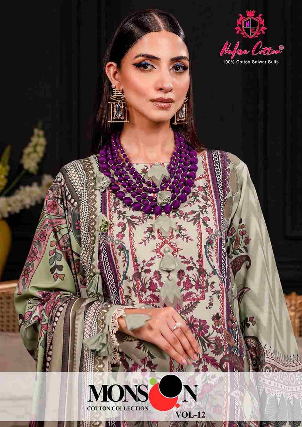 Monsoon Cotton Collection Vol-12 By Nafisa Cotton 12001 To 12010 Series Beautiful Stylish Festive Suits Fancy Colorful Casual Wear & Ethnic Wear & Ready To Wear Pure Cotton Print Dresses At Wholesale Price