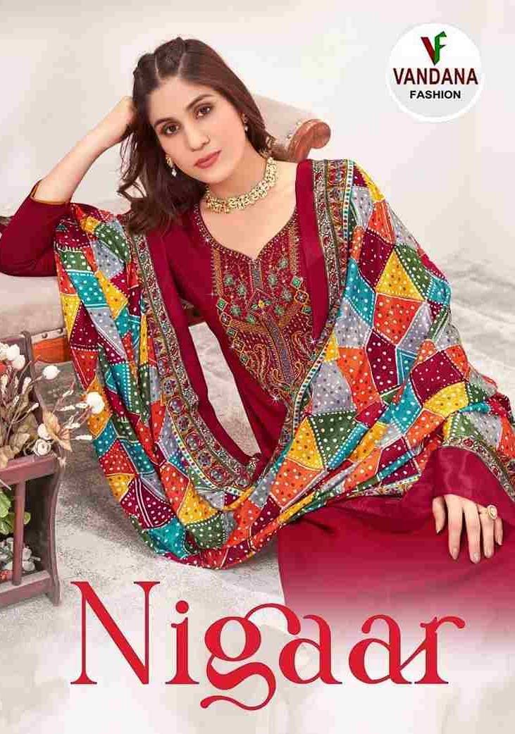 Nigaar Vol-4 By Vandana 4001 To 4008 Series Beautiful Festive Suits Stylish Fancy Colorful Casual Wear & Ethnic Wear Heavy Rayon Slub Print Dresses At Wholesale Price