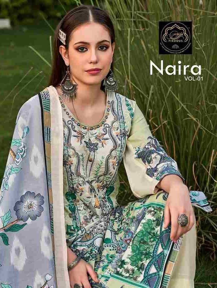 Naira Vol-1 By Firdous 1001 To 1006 Series Beautiful Suits Colorful Stylish Fancy Casual Wear & Ethnic Wear Pure Cotton Print Dresses At Wholesale Price