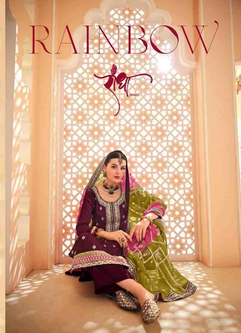 Rainbow By Radha Trendz 2041 To 2044 Series Beautiful Festive Suits Colorful Stylish Fancy Casual Wear & Ethnic Wear Chinnon Embroidered Dresses At Wholesale Price