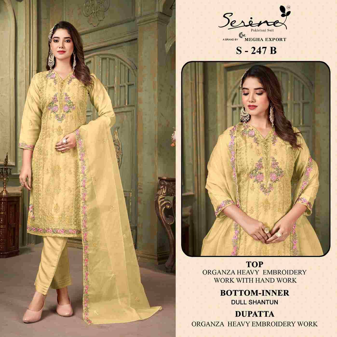 Serene Hit Design S-247 Colours By Serene S-247-A To S-247-D Series Designer Pakistani Suits Beautiful Fancy Colorful Stylish Party Wear & Occasional Wear Organza Embroidered Dresses At Wholesale Price