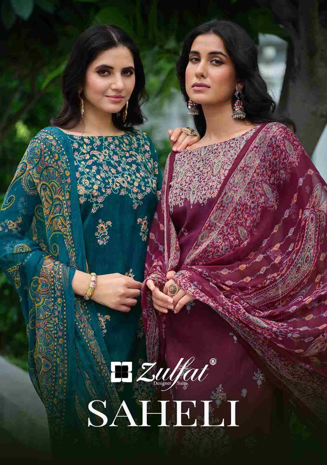 Saheli By Zulfat 533-001 To 533-008 Series Beautiful Festive Suits Stylish Fancy Colorful Casual Wear & Ethnic Wear Pure Cotton Print Dresses At Wholesale Price