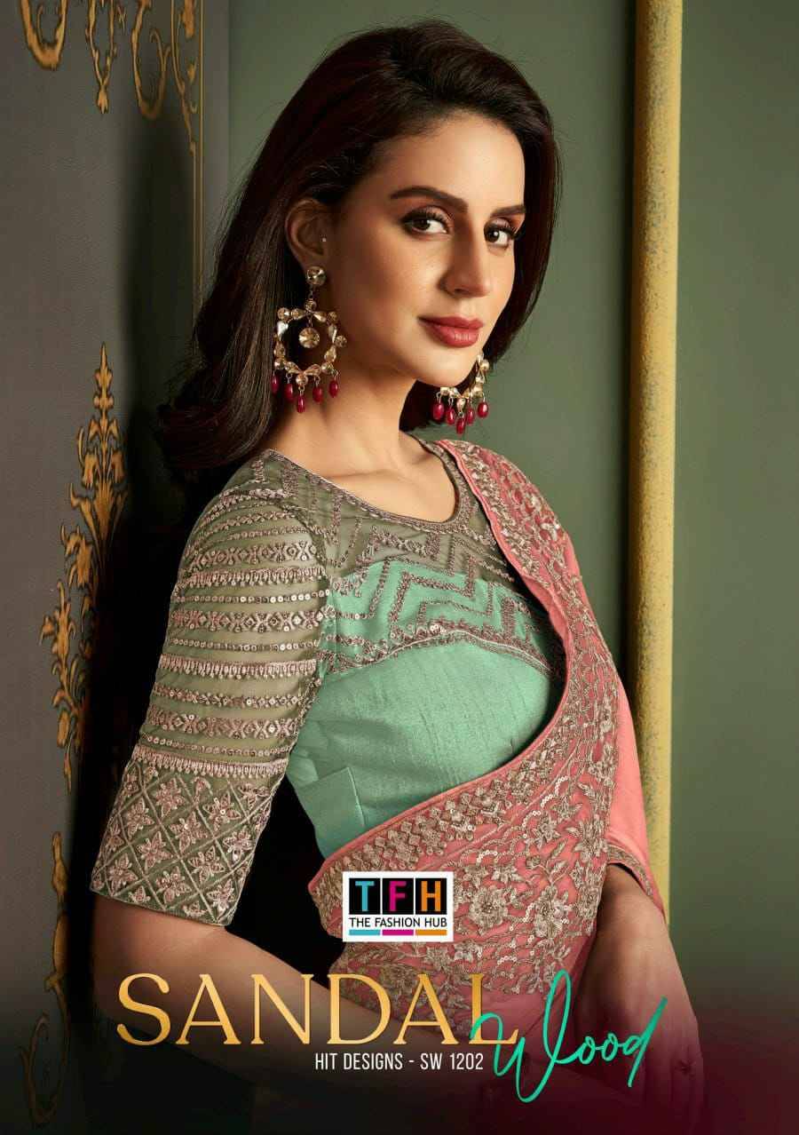 Sandalwood 1202 Colours Vol-2 By TFH 1202-G To 1202-L Series Indian Traditional Wear Collection Beautiful Stylish Fancy Colorful Party Wear & Occasional Wear Silk Sarees At Wholesale Price