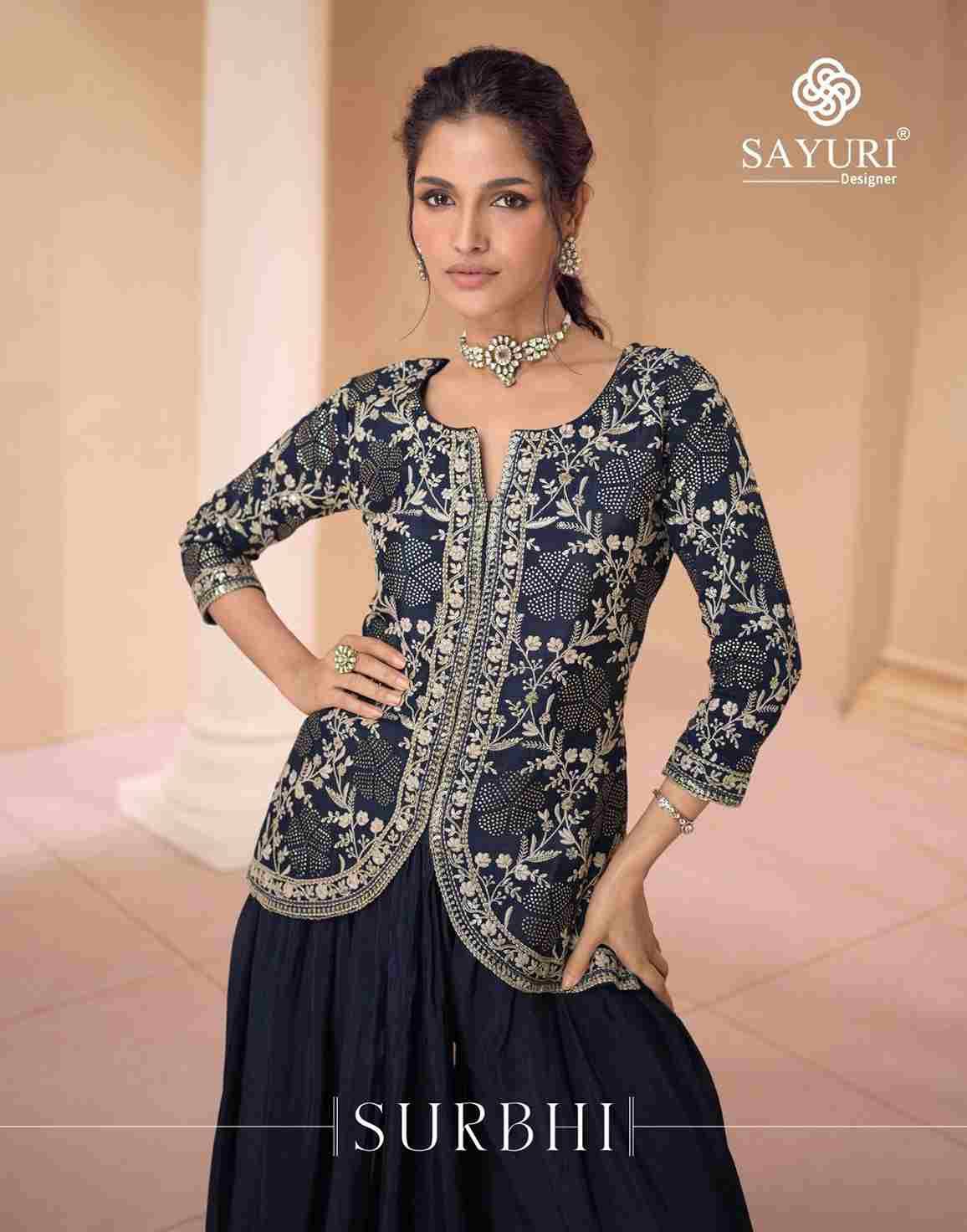   Surbhi By Sayuri 5447 To 5449 Series Beautiful Stylish Fancy Colorful Casual Wear & Ethnic Wear Real Georgette  Gowns  At Wholesale Price