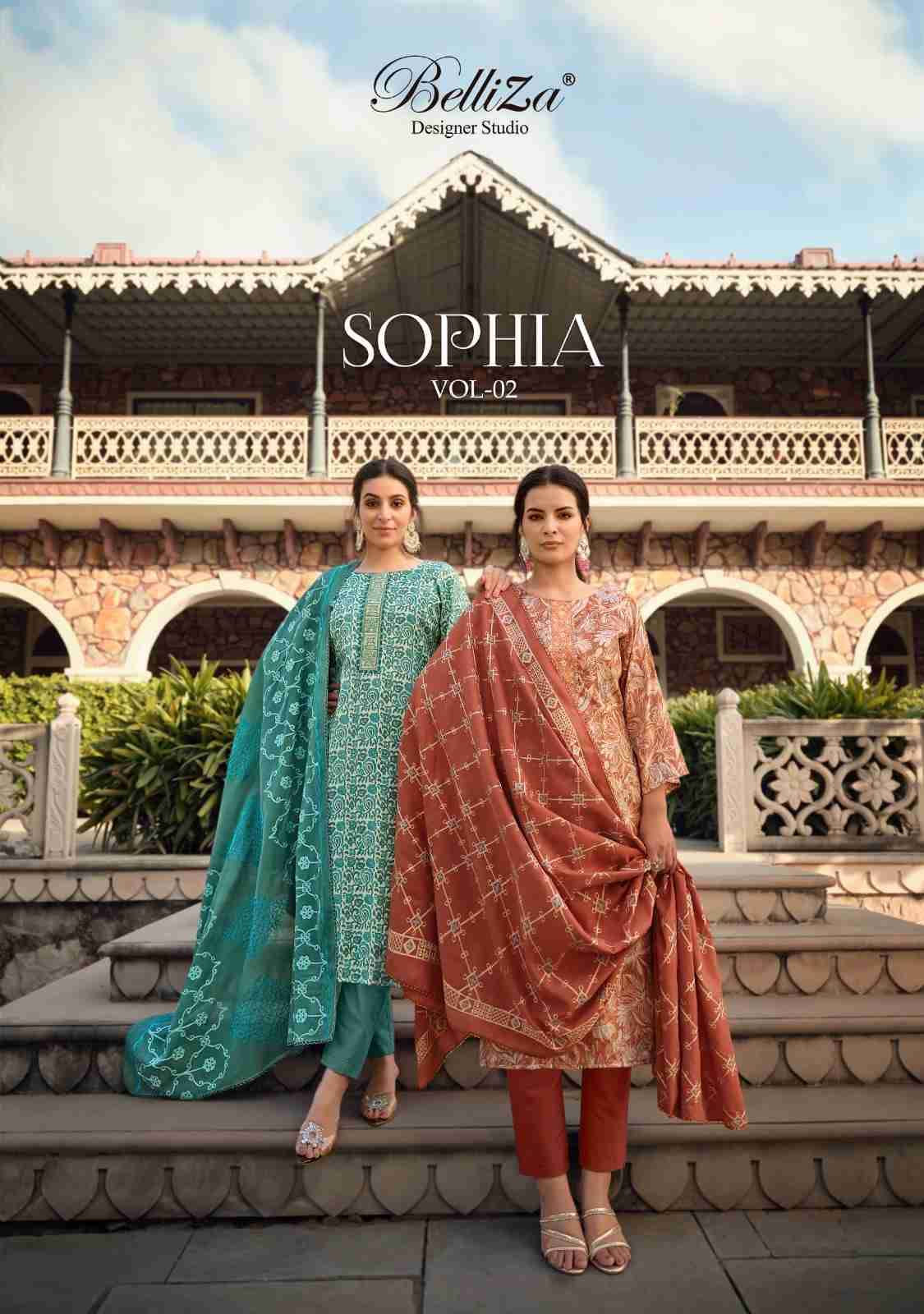 Sophia Vol-2 By Belliza 894-001 To 894-008 Series Indian Traditional Wear Collection Beautiful Stylish Fancy Colorful Party Wear & Wear Pure Cotton Digital Printed Dress At Wholesale Price