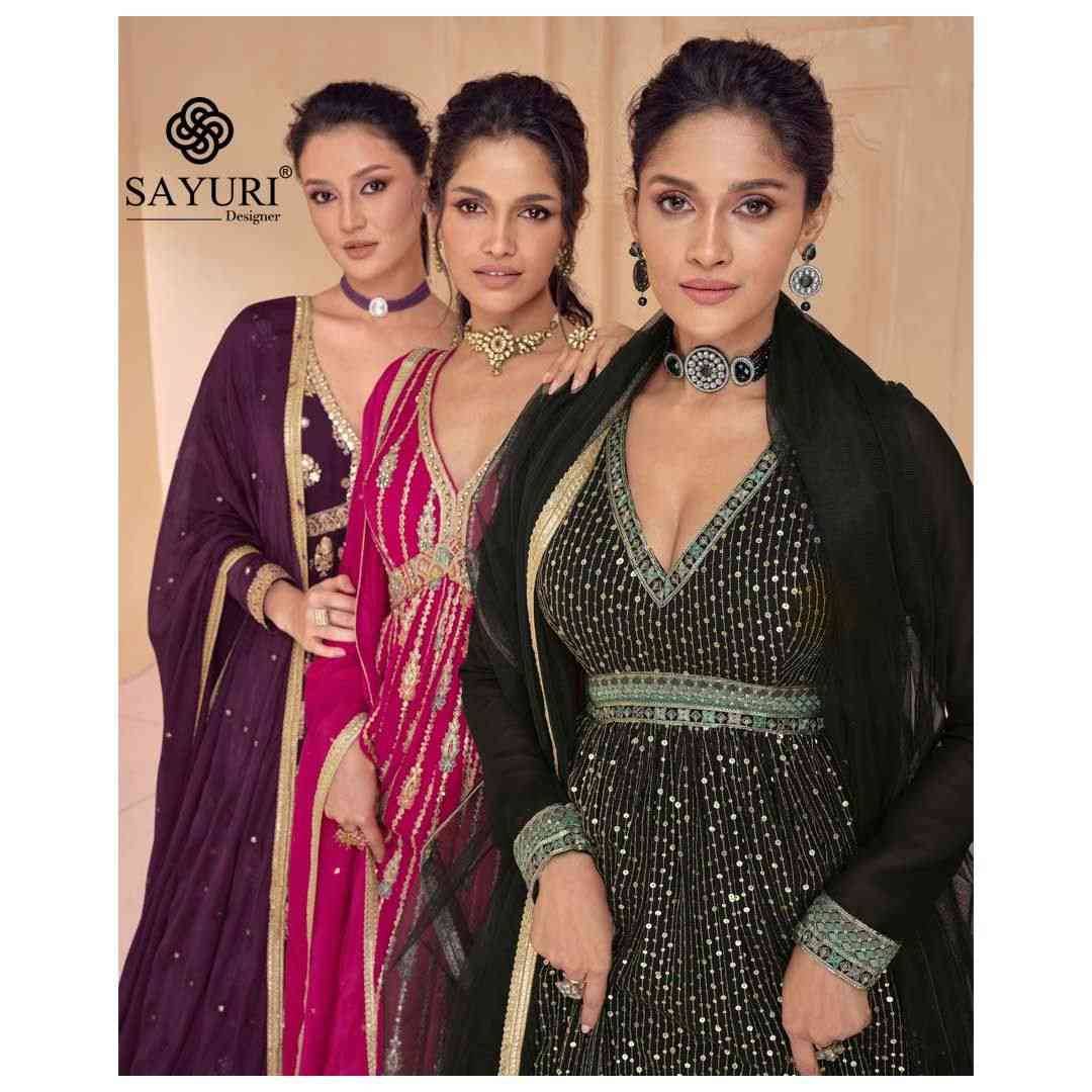 Sajdaa By Sayuri 5434 To 5436 Series Beautiful Stylish Fancy Colorful Casual Wear & Ethnic Wear Real Georgette  Gowns  At Wholesale Price