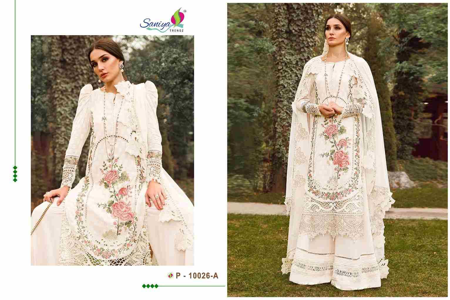 Saniya Trendz Hit Design 10026-A By Saniya Trendz Beautiful Pakistani Suits Stylish Fancy Colorful Party Wear & Occasional Wear Cambric Cotton Embroidered Dresses At Wholesale Price