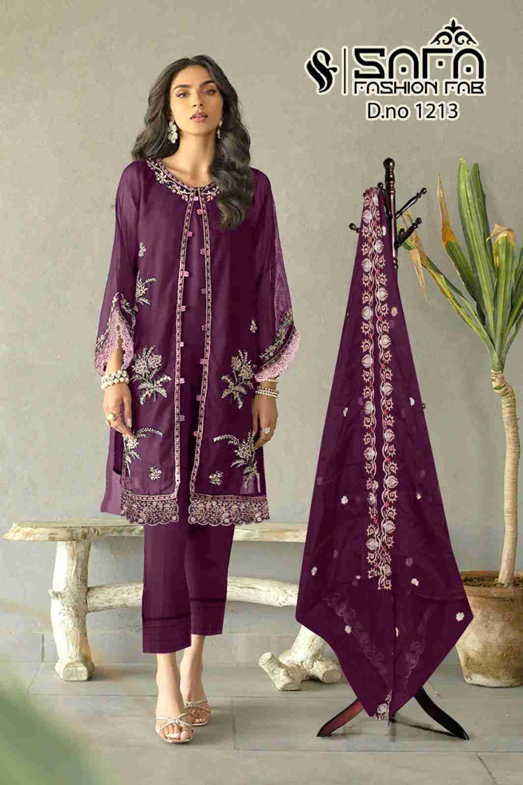 Safa 1213 Colours By Safa Fashion 1213-A To 1213-D Series Beautiful Pakistani Suits Colorful Stylish Fancy Casual Wear & Ethnic Wear Heavy Georgette Dresses At Wholesale Price