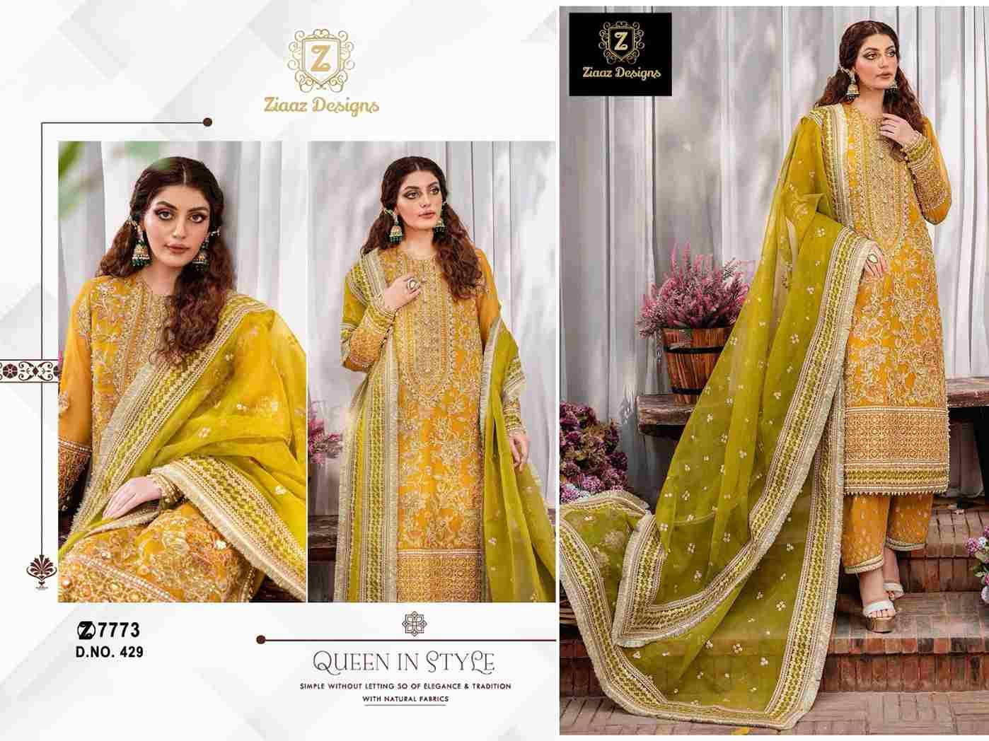 Ziaaz Designs Hit Design 429 By Ziaaz Designs Designer Pakistani Suits Collection Beautiful Stylish Fancy Colorful Party Wear & Occasional Wear Georgette Embroidered Dresses At Wholesale Price