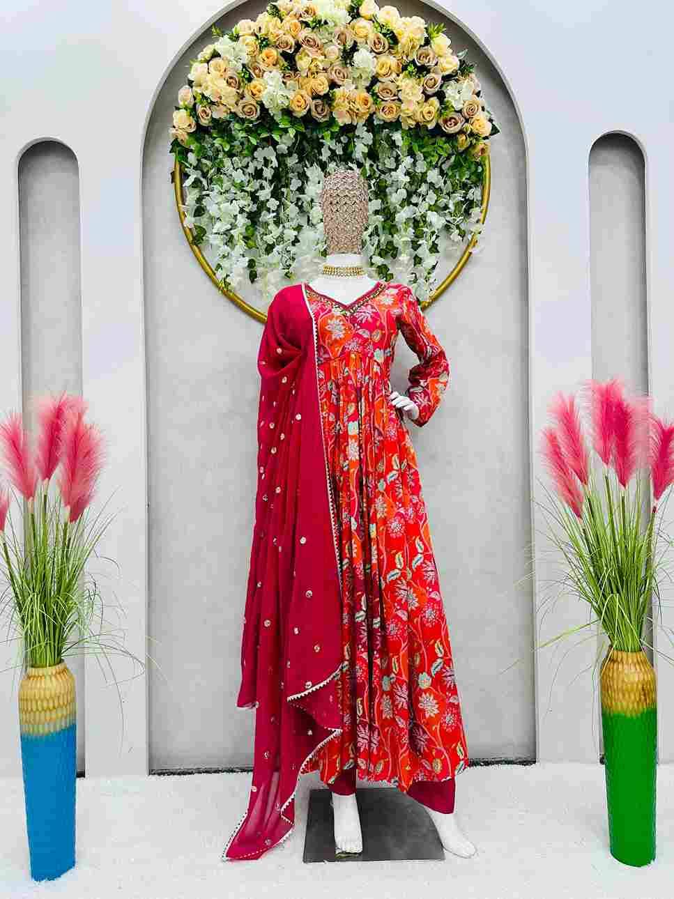 5610 By Fashid Wholesale Beautiful Stylish Suits Fancy Colorful Casual Wear & Ethnic Wear & Ready To Wear Chinnon Silk Dresses At Wholesale Price