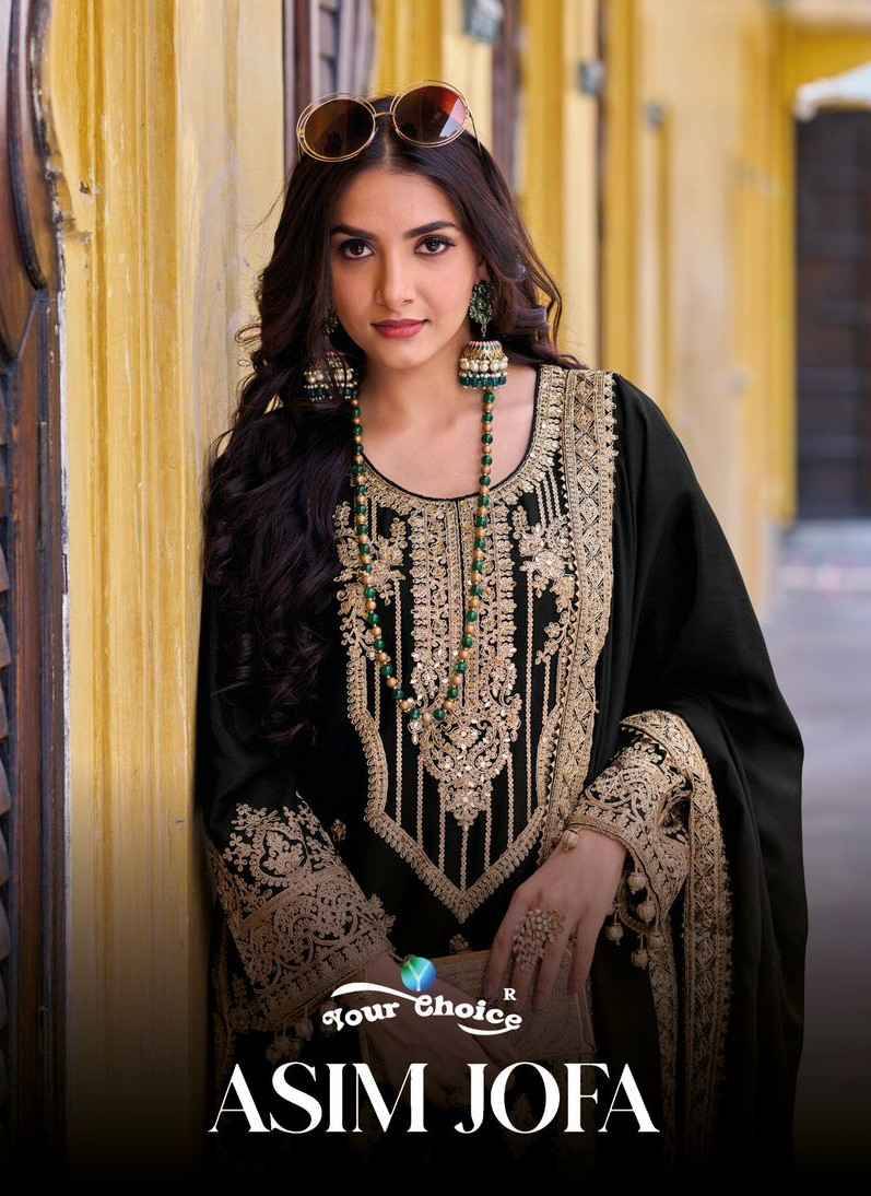 Asim Jofa By Your Choice 1001 To 1002 Series Beautiful Colorful Stylish Fancy Casual Wear & Ethnic Wear Chinnon Embroidered Dresses At Wholesale Price