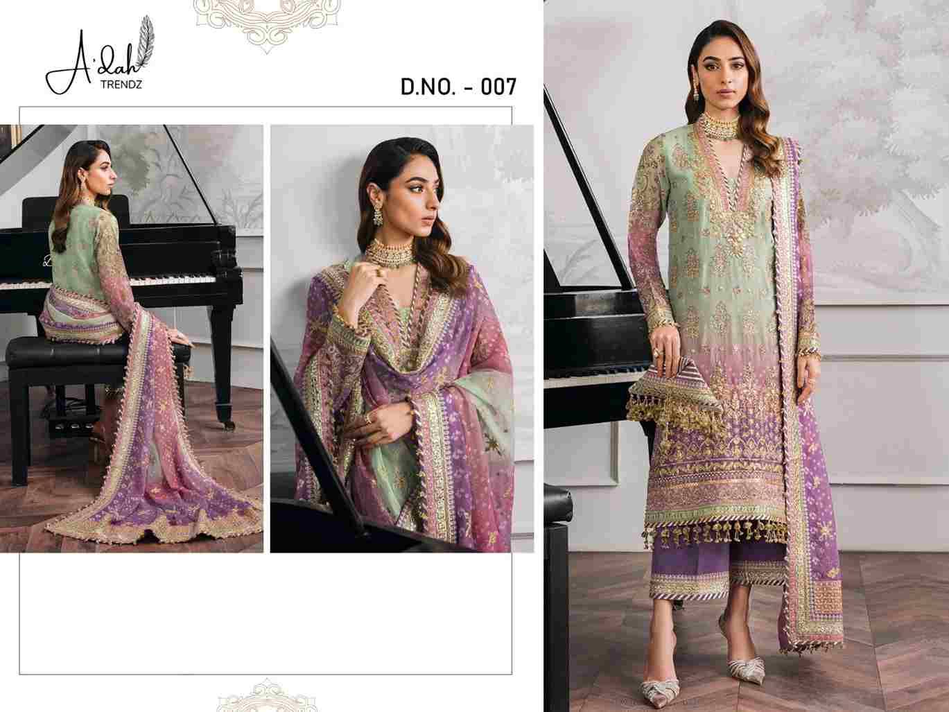 Adah Trendz Hit Design 007 By Adah Trendz Designer Pakistani Suits Beautiful Stylish Fancy Colorful Party Wear & Occasional Wear Georgette Dresses At Wholesale Price
