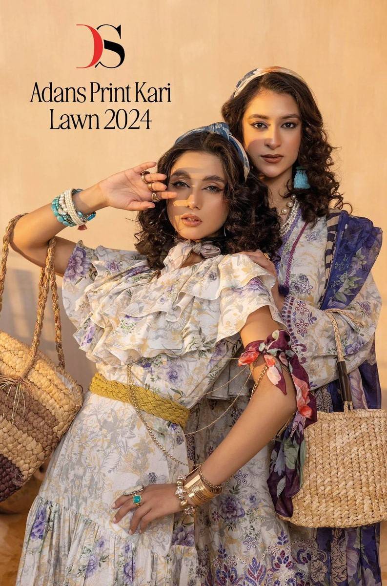 Adans Print Kari Lawn-2024 By Deepsy Suits 6031 To 6036 Series Designer Pakistani Suits Beautiful Stylish Fancy Colorful Party Wear & Occasional Wear Pure Cotton Print Embroidered Dresses At Wholesale Price