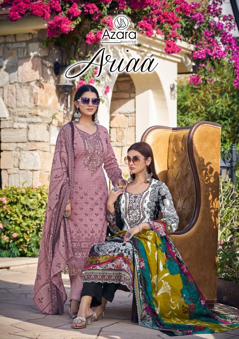 Ariaa By Azara 90001 To 90006 Series Beautiful Festive Suits Stylish Fancy Colorful Casual Wear & Ethnic Wear Cambric Cotton Print Dresses At Wholesale Price