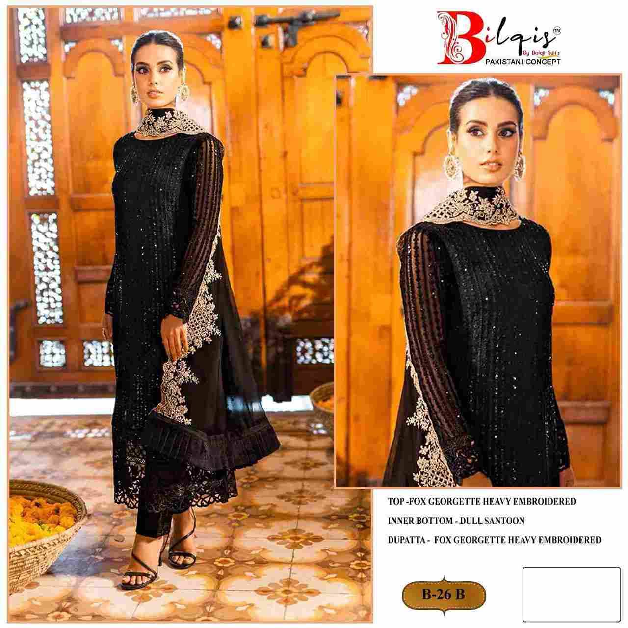 Bilqis 26 Colours By Bilqis 26-A To 26-B Series Beautiful Pakistani Suits Stylish Fancy Colorful Party Wear & Occasional Wear Faux Georgette Embroidery Dresses At Wholesale Price