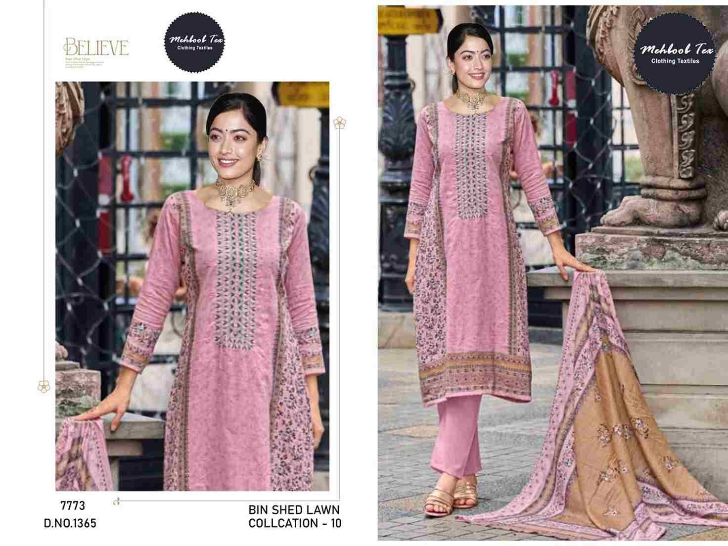 Bin Shed Lawn Collection Vol-10 By Mehboob Tex 1364 To 1366 Series Beautiful Pakistani Suits Colorful Stylish Fancy Casual Wear & Ethnic Wear Pure Cotton Dresses At Wholesale Price