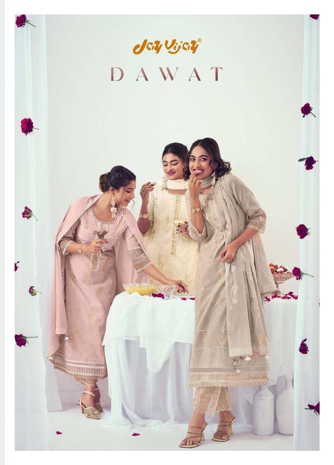 Dawat By Jay Vijay Prints 8991 To 8996 Series Designer Festive Suits Beautiful Fancy Stylish Colorful Party Wear & Occasional Wear Pure Cotton Print Dresses At Wholesale Price