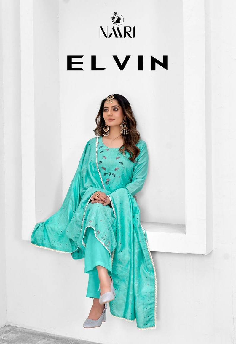 Elvin By Naari 79001 To 79004 Series Beautiful Stylish Suits Fancy Colorful Casual Wear & Ethnic Wear & Ready To Wear Viscose Muslin Jacquard Dresses At Wholesale Price