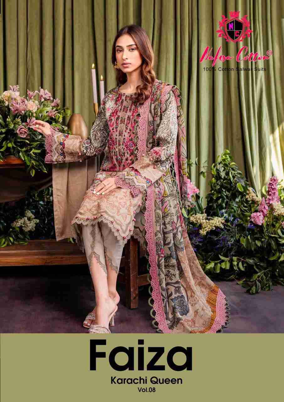 Faiza Vol-8 By Nafisa Cotton 8001 To 8006 Series Beautiful Fetsive Suits Stylish Fancy Colorful Casual Wear & Ethnic Wear Pure Cotton Dresses At Wholesale Price