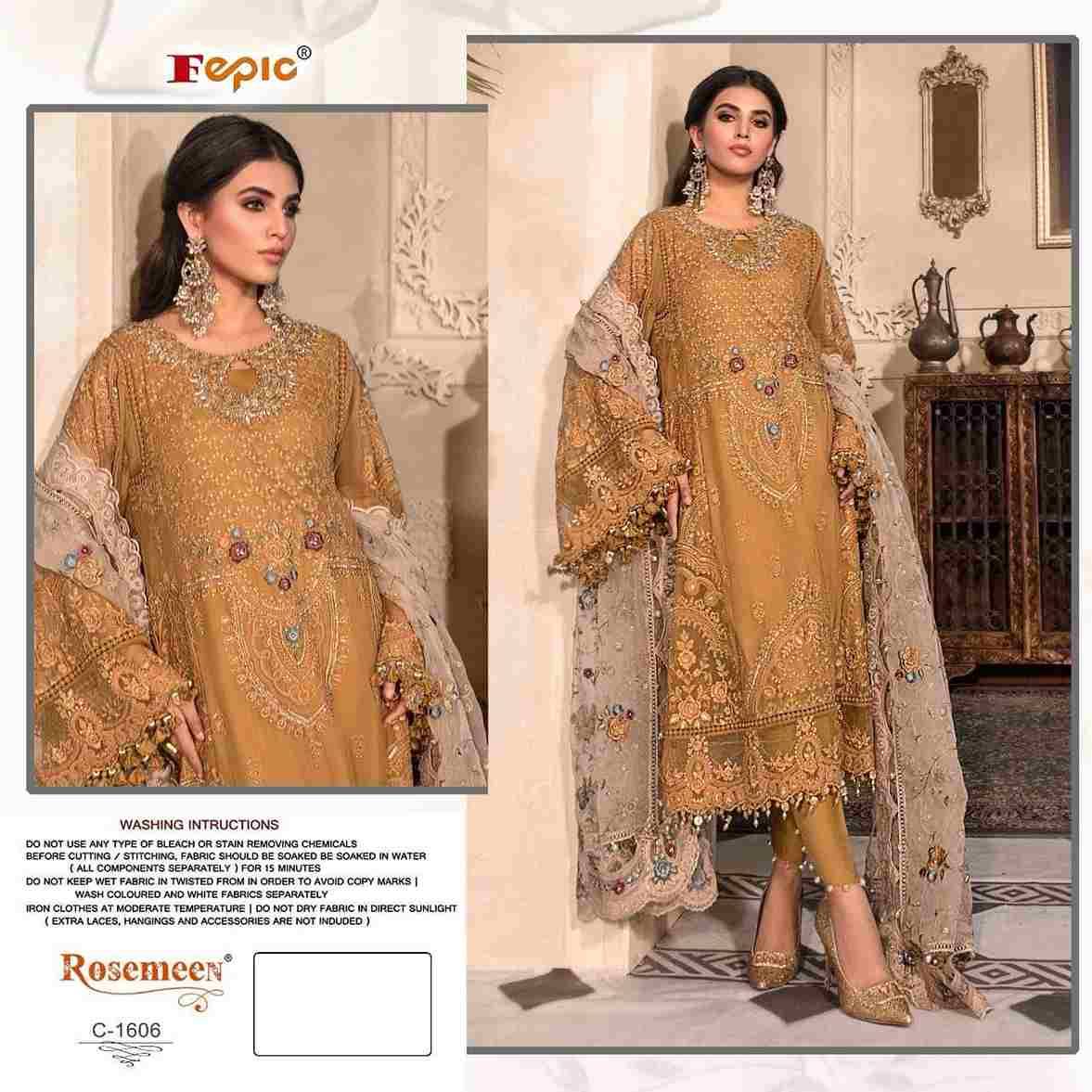 Fepic Hit Design 1606 By Fepic Beautiful Pakistani Suits Stylish Fancy Colorful Party Wear & Occasional Wear Organza With Work Dresses At Wholesale Price