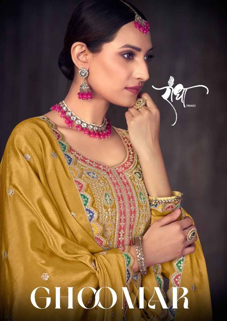 Ghoomar By Radha Trends 2061 To 2065 Series Beautiful Sharara Suits Colorful Stylish Fancy Casual Wear & Ethnic Wear Chinnon Embroidery Dresses At Wholesale Price