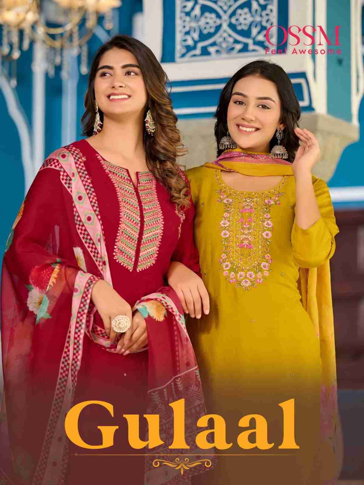 Gulaal By Ossm 101 To 104 Series Beautiful Stylish Festive Suits Fancy Colorful Casual Wear & Ethnic Wear & Ready To Wear Premium Viscose Dresses At Wholesale Price
