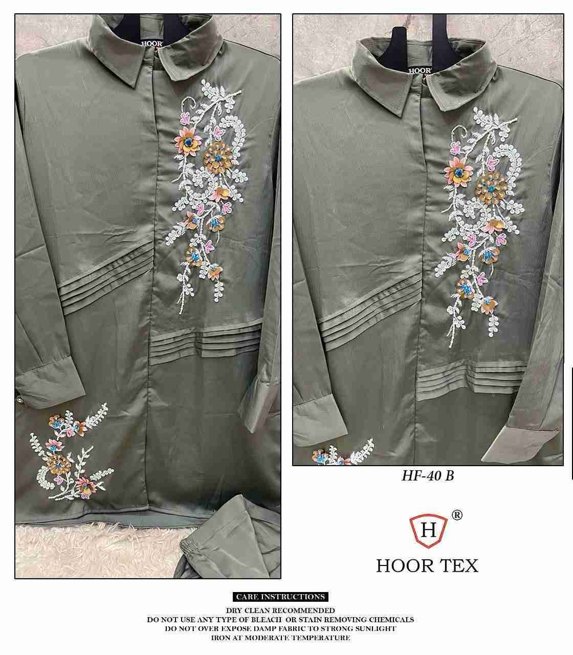 Hoor Tex Hit Design HF-40 Colours By Hoor Tex HF-40-A To HF-40-D Series Pakistani Suits Beautiful Fancy Colorful Stylish Party Wear & Occasional Wear Satin Dresses At Wholesale Price
