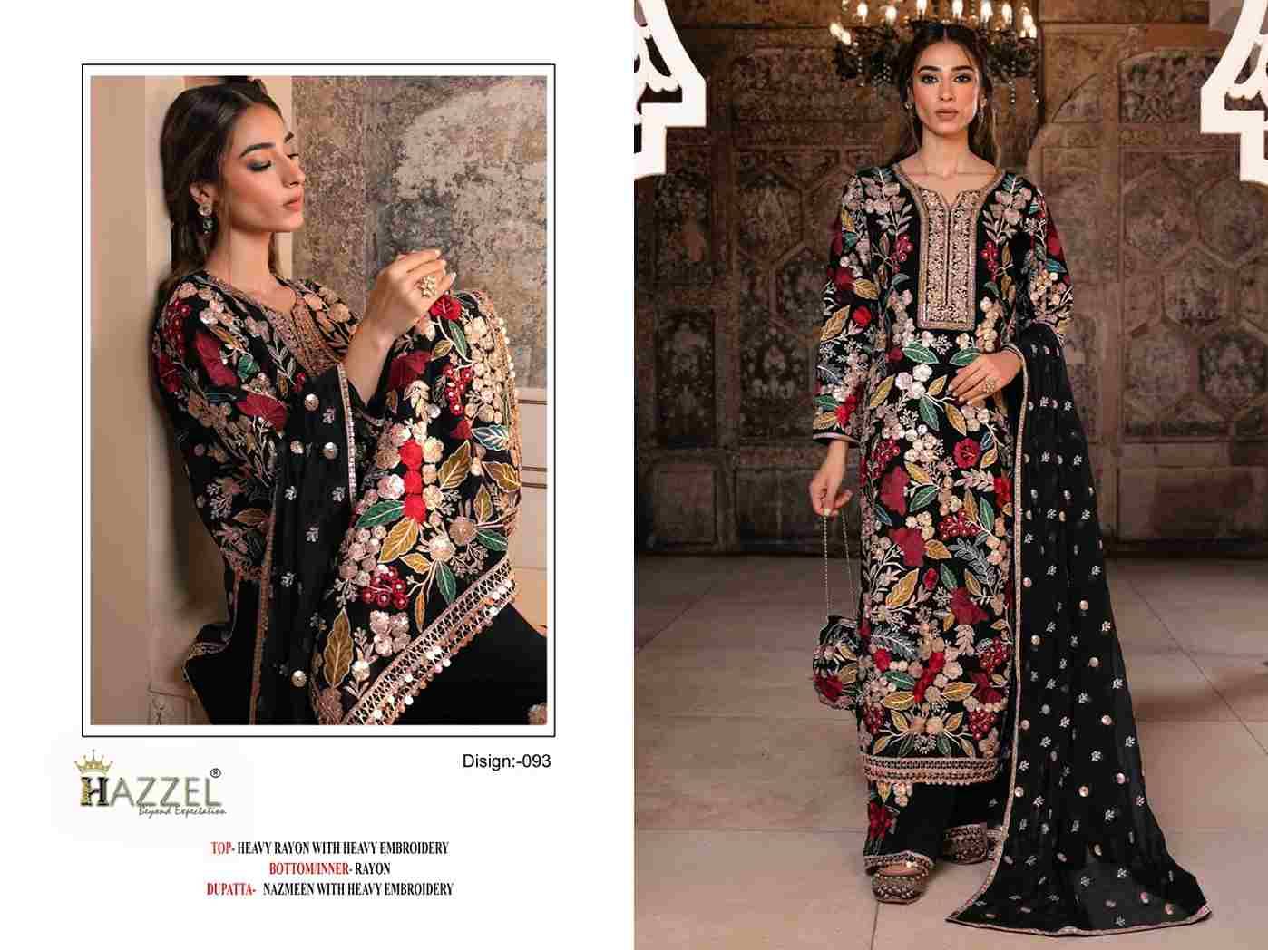 Hazzel Hit Design 093 By Hazzel Beautiful Pakistani Suits Stylish Fancy Colorful Party Wear & Occasional Wear Heavy Rayon Embroidered Dresses At Wholesale Price
