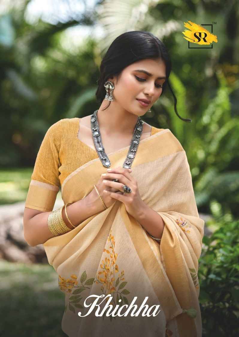 Khichha By SR 1001 To 1005 Series Indian Traditional Wear Collection Beautiful Stylish Fancy Colorful Party Wear & Occasional Wear Linen Sarees At Wholesale Price