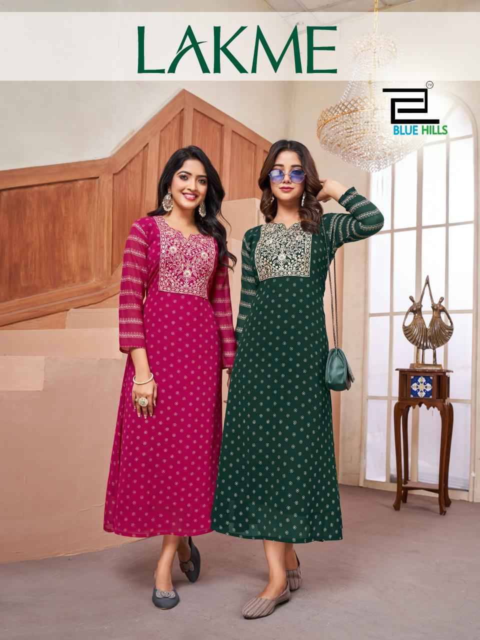 Lakme By Blue Hills 1001 To 1006 Series Designer Stylish Fancy Colorful Beautiful Party Wear & Ethnic Wear Collection Georgette With Work Kurtis At Wholesale Price