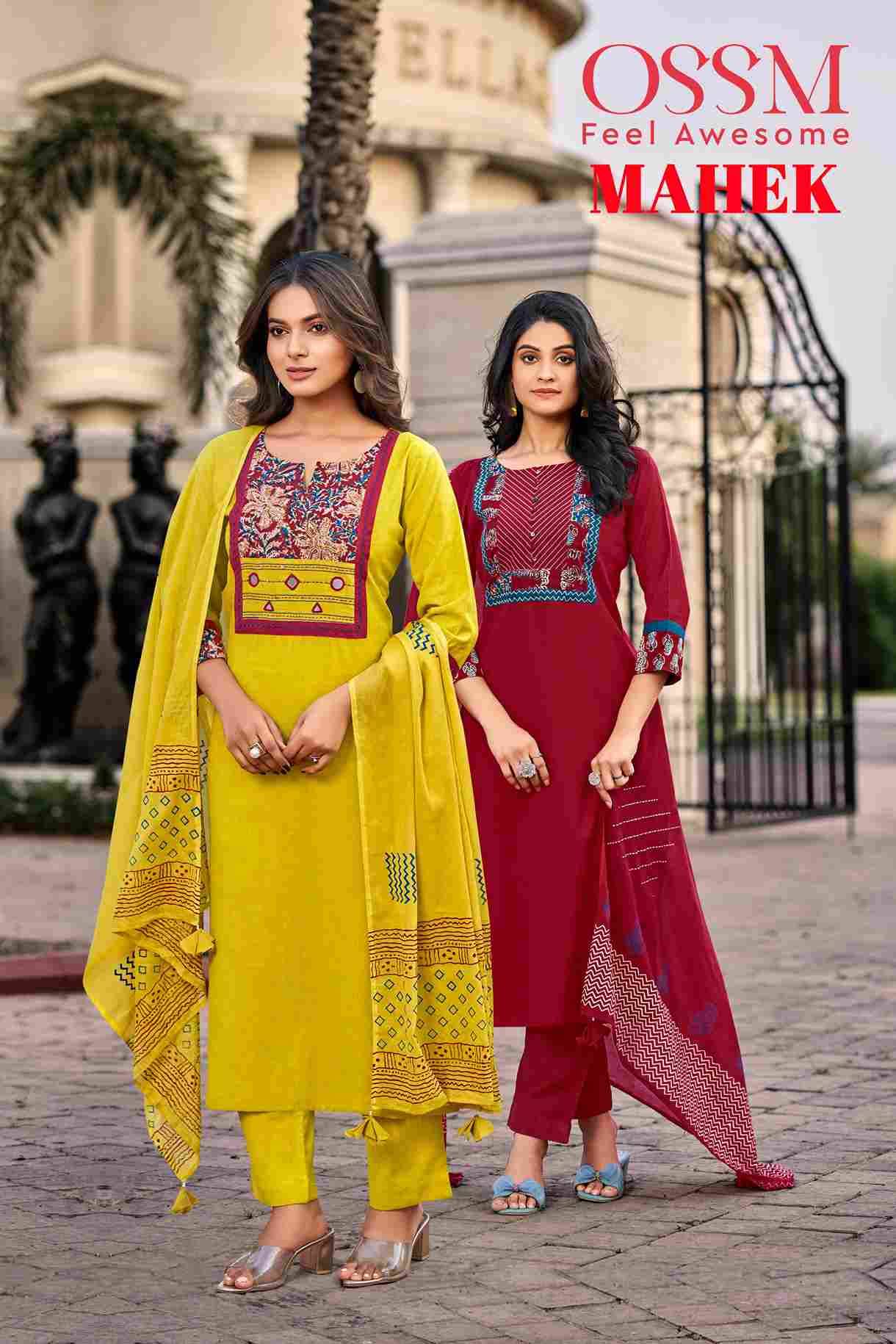Mahek By Ossm 1001 To 1006 Series Beautiful Suits Colorful Stylish Fancy Casual Wear & Ethnic Wear Premium Cotton Dresses At Wholesale Price