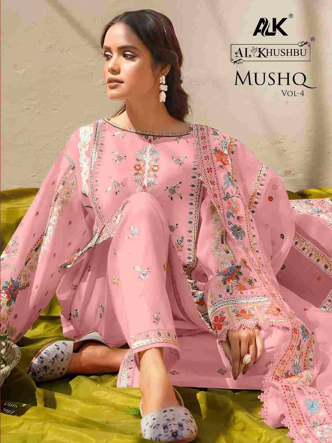 Mushq Vol-4 By Al Khushbu 5085-A To 5085-D Series Designer Pakistani Suits Beautiful Stylish Fancy Colorful Party Wear & Occasional Wear Cambric Cotton Print Embroidered Dresses At Wholesale Price