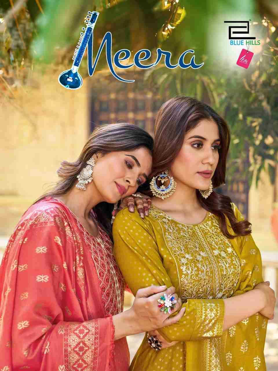 Meera By Blue Hills 1001 To 1008 Series Designer Festive Suits Beautiful Fancy Colorful Stylish Party Wear & Occasional Wear Rayon Dresses At Wholesale Price