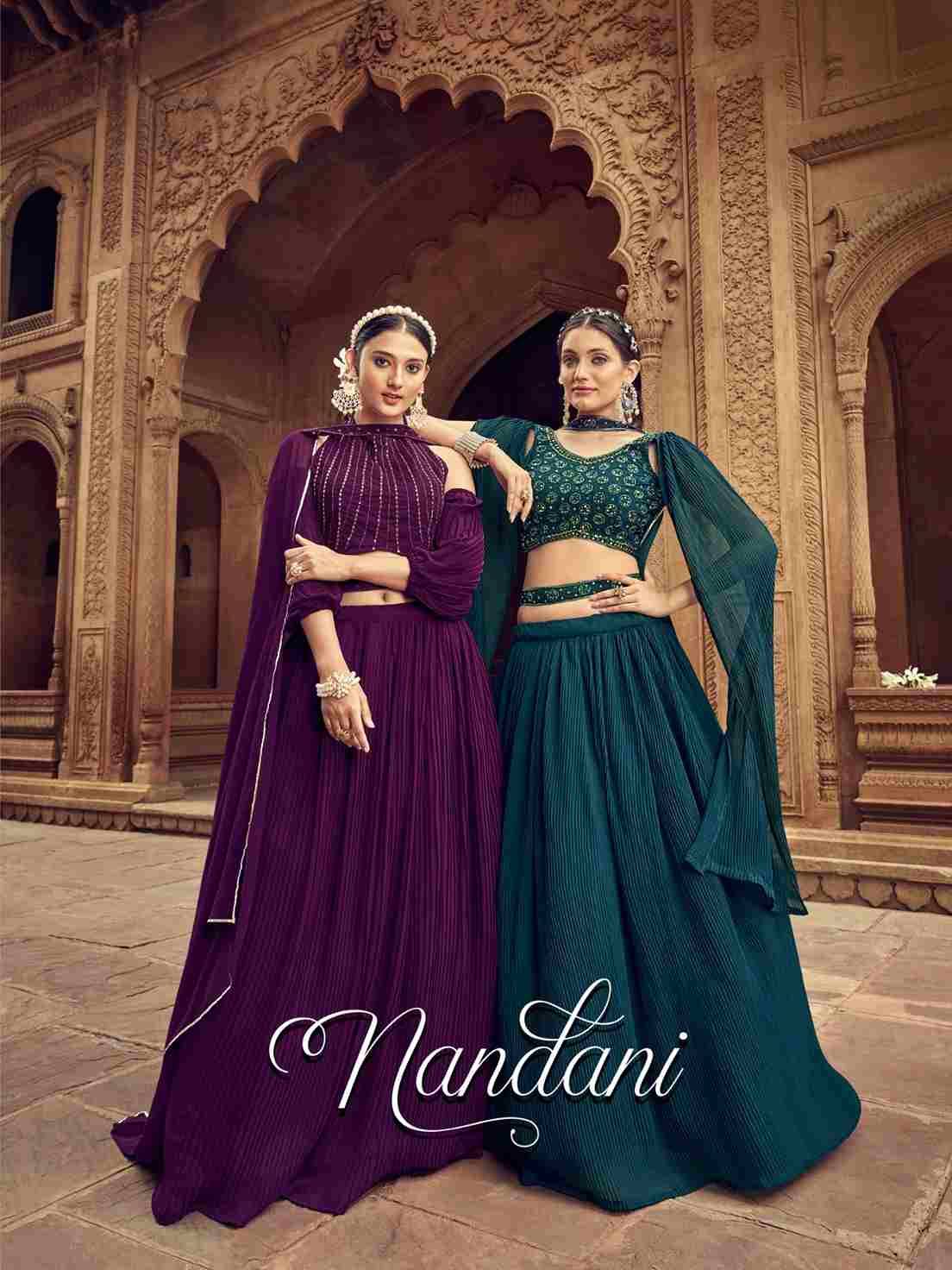 Nandani By Shree Matee Fashion 167 To 170 Series Bridal Wear Collection Beautiful Stylish Colorful Fancy Party Wear & Occasional Wear Pure Faux Georgette Lehengas At Wholesale Price