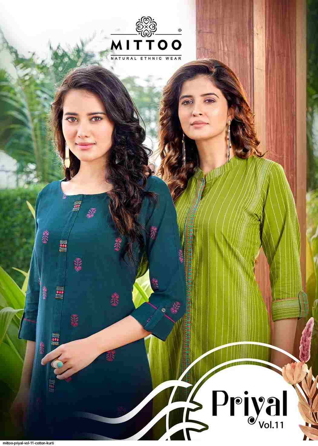 Priyal Vol-11 By Mittoo 2079 To 2084 Series Designer Festive Suits Collection Beautiful Stylish Fancy Colorful Party Wear & Occasional Wear Pure Cotton Kurtis At Wholesale Price