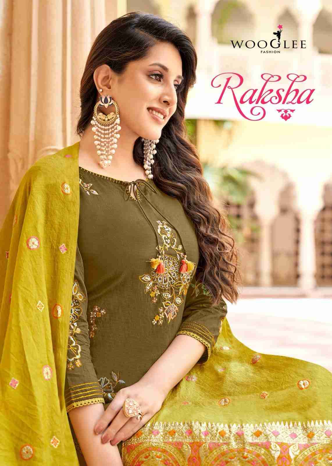 Raksha By Wooglee 1001 To 1006 Series Beautiful Suits Colorful Stylish Fancy Casual Wear & Ethnic Wear Viscose With Work Dresses At Wholesale Price