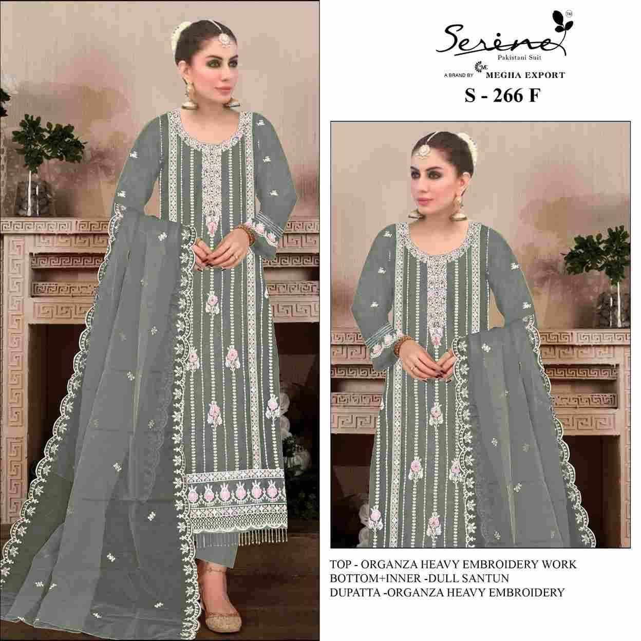 Serene Hit Design S-266 Colours Vol-2 By Serene S-266-E To S-266-H Series Designer Pakistani Suits Beautiful Fancy Colorful Stylish Party Wear & Occasional Wear Organza Embroidered Dresses At Wholesale Price