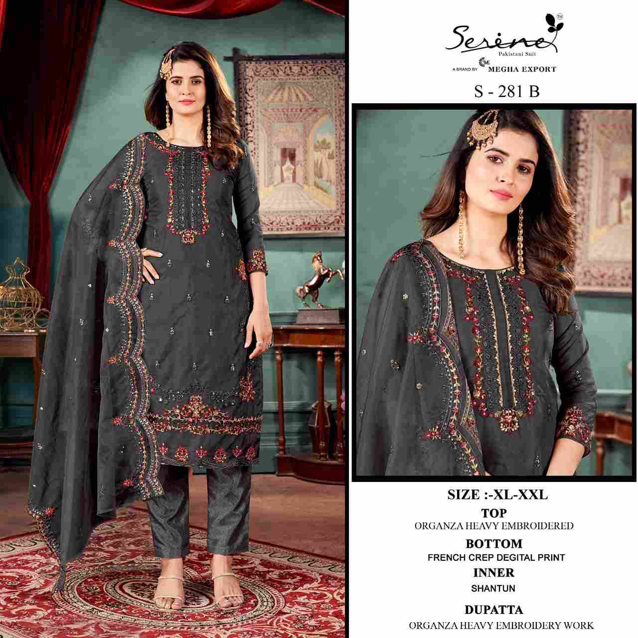 Serene Hit Design S-281 Colours By Serene S-281-A To S-281-D Series Designer Pakistani Suits Beautiful Fancy Colorful Stylish Party Wear & Occasional Wear Organza Embroidered Dresses At Wholesale Price