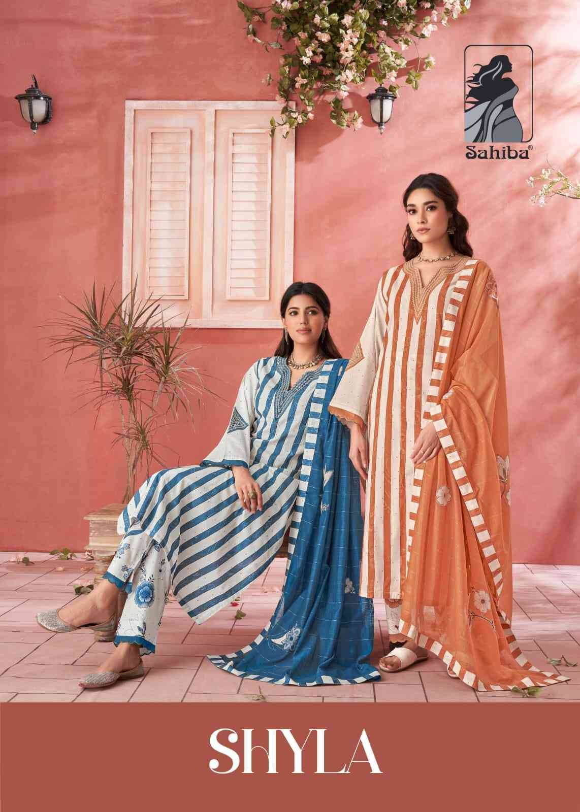 Shyla By Sahiba Fabrics Beautiful Festive Suits Colorful Stylish Fancy Casual Wear & Ethnic Wear Pure Lawn Cotton Print Dresses At Wholesale Price