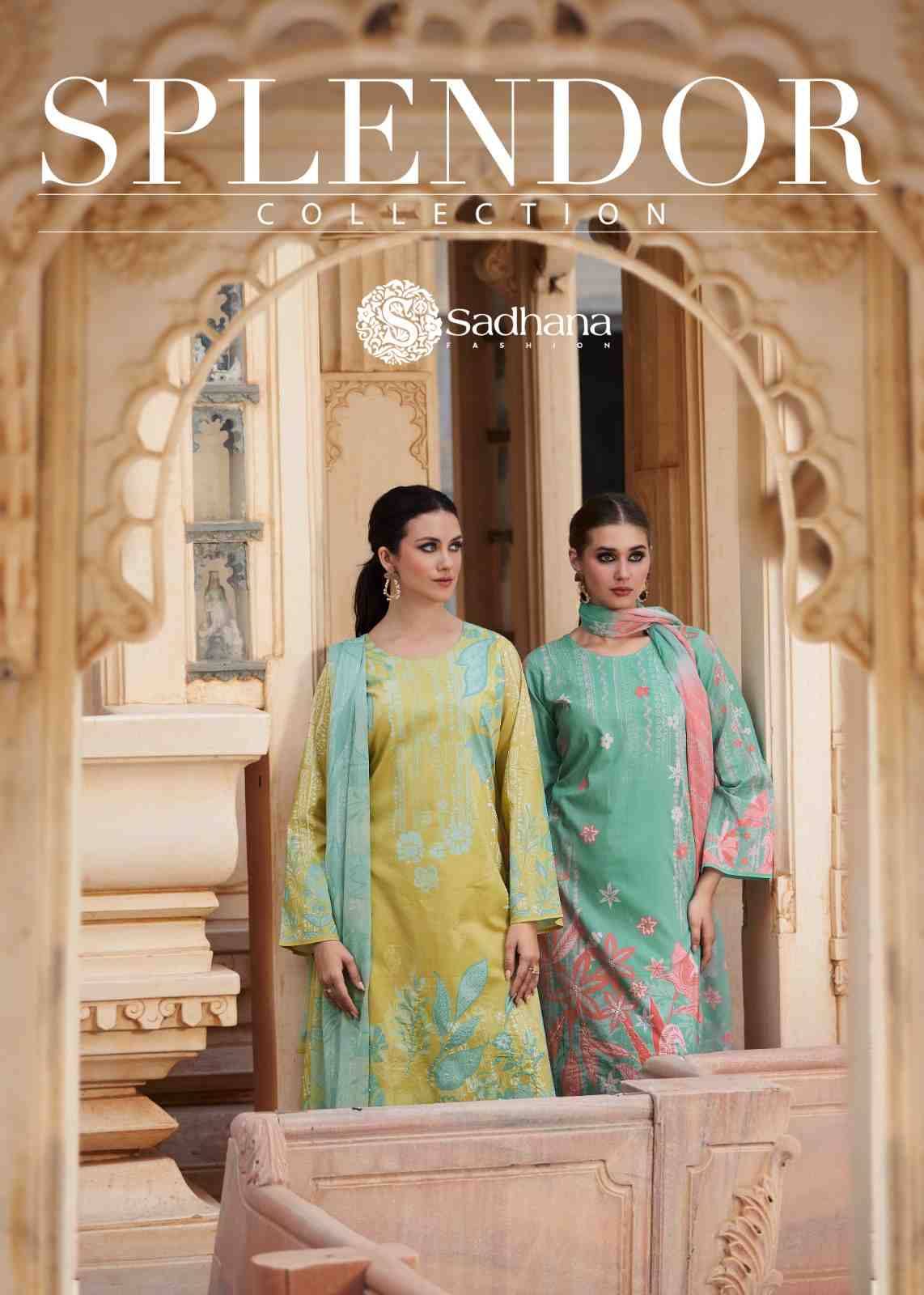 Splendor By Sadhana Fashion 1001 To 1008 Series Designer Festive Suits Beautiful Fancy Stylish Colorful Party Wear & Occasional Wear Lawn Cotton Print Dresses At Wholesale Price