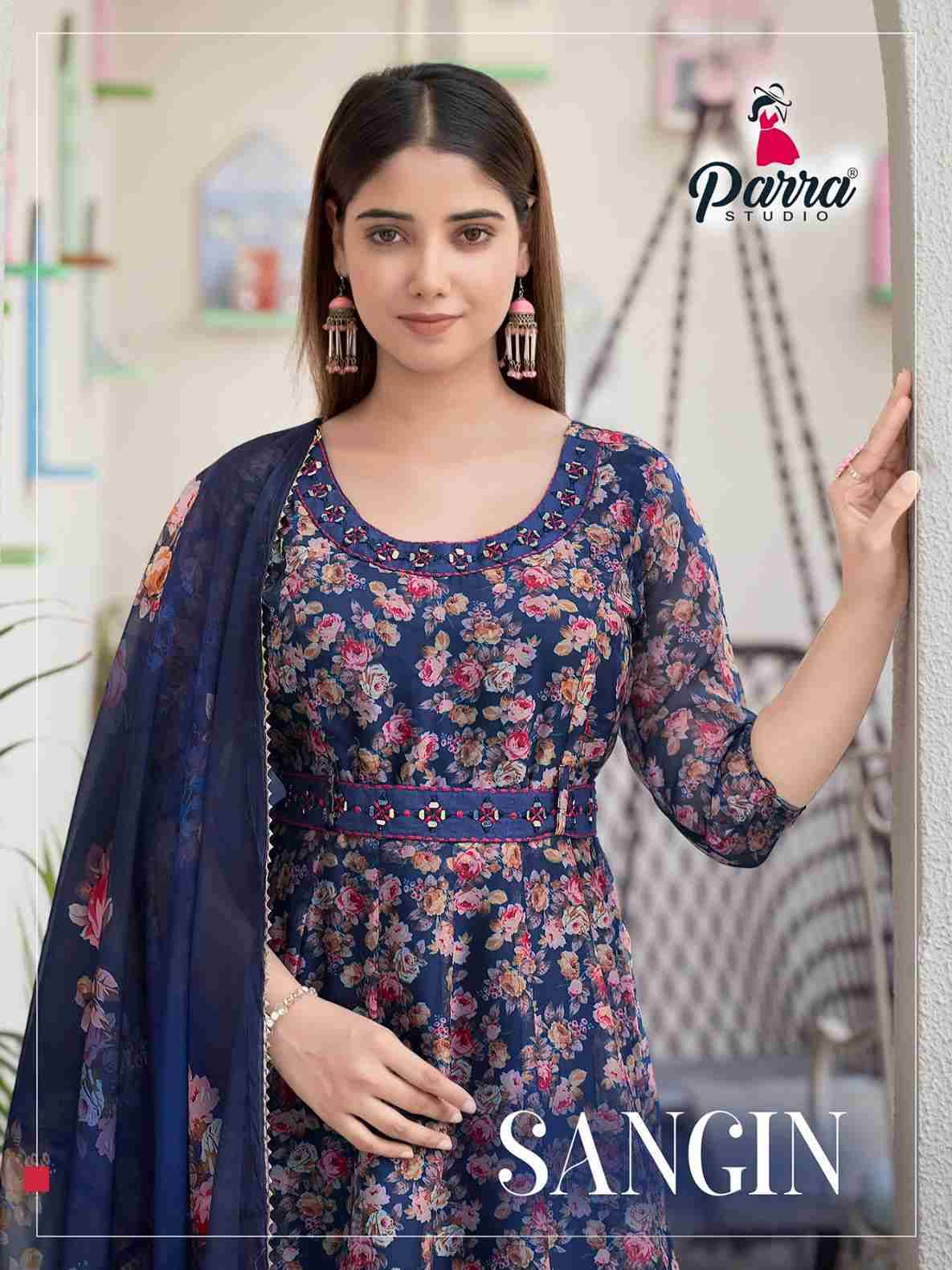 Sangin By Parra Studio 1001 To 1006 Series Beautiful Stylish Fancy Colorful Casual Wear & Ethnic Wear Collection Soft Organza Dresses At Wholesale Price