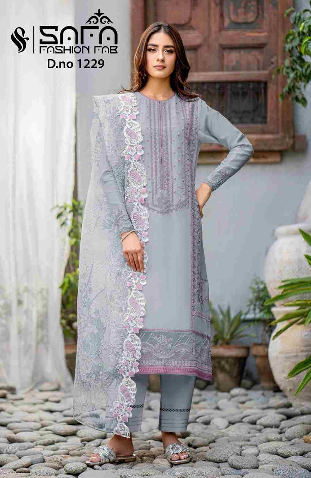 Safa 1229 Colours By Safa Fashion 1229-A To 1229-C Series Beautiful Pakistani Suits Colorful Stylish Fancy Casual Wear & Ethnic Wear Heavy Organza Dresses At Wholesale Price