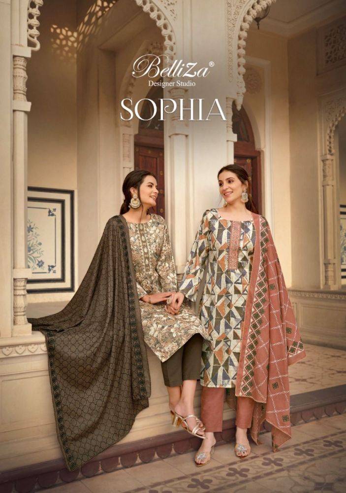 Sophia By Belliza 873-001 To 873-008 Series Indian Traditional Wear Collection Beautiful Stylish Fancy Colorful Party Wear & Wear Pure Cotton Digital Printed Dress At Wholesale Price