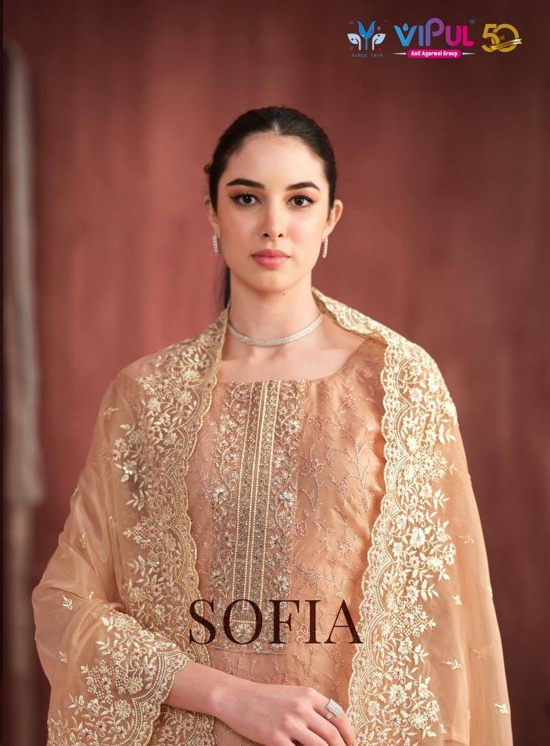 Sofia By Vipul Fashion 5841 To 5846 Series Beautiful Festive Suits Colorful Stylish Fancy Casual Wear & Ethnic Wear Soft Organza Dresses At Wholesale Price