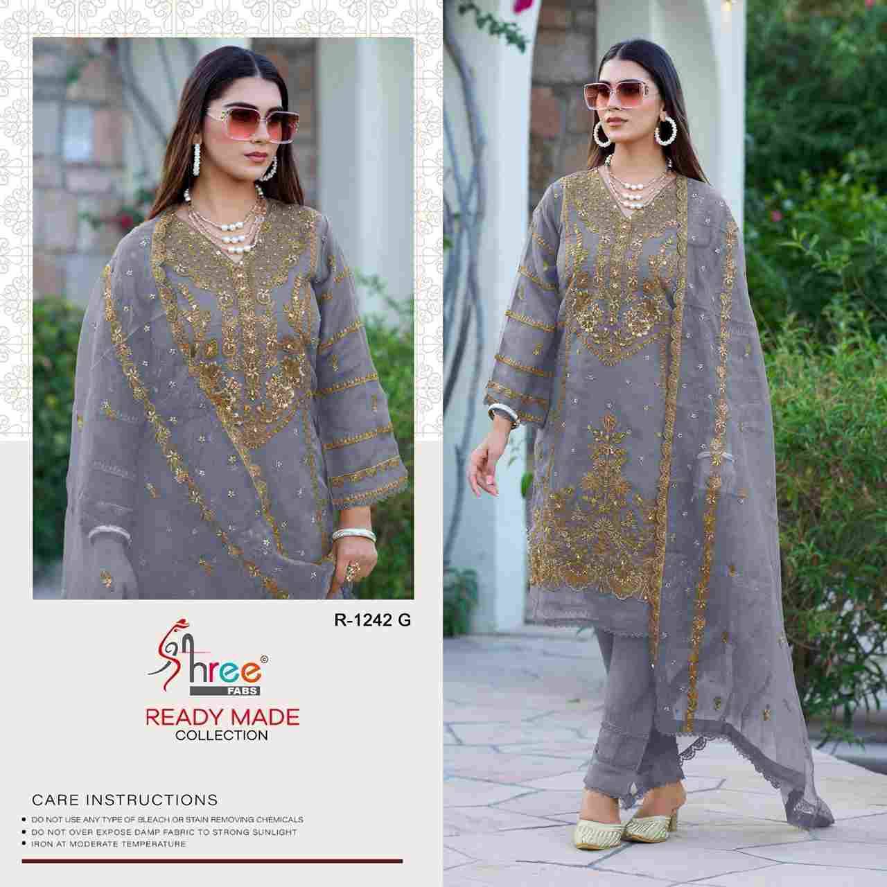 Shree Fabs Hit Design R-1242 Colours Vol-2 By Shree Fabs R-1242-E To R-1242-H Series Wholesale Designer Pakistani Suits Collection Beautiful Stylish Fancy Colorful Party Wear & Occasional Wear Organza With Embroidered Dresses At Wholesale Price