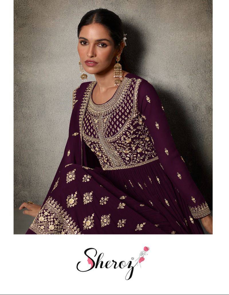 Sheroz By Fashid Wholesale 3801-A To 3801-D Series Designer Anarkali Suits Beautiful Fancy Colorful Stylish Party Wear & Occasional Wear Faux Georgette Dresses At Wholesale Price